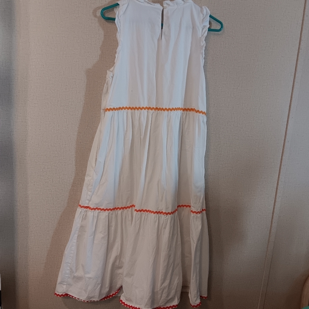J Crew Dress Womens Sz 8 White Cottagecore Ruffle Tiered Lace - Picture 4 of 6